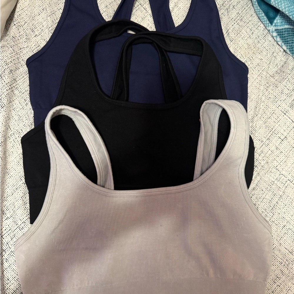 Women's Ribbed Tank Top Set - Black, Navy, Gray
